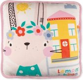 kussen junior 35 x 35 cm polyester wit/groen