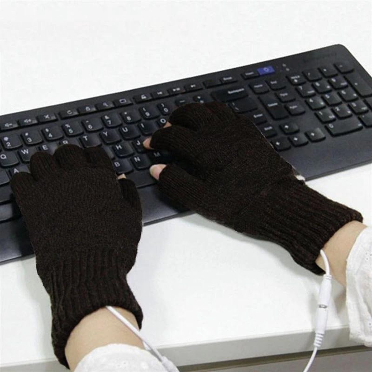 GEAR 3000® handschoenen - zonder vingers - verwarmd - winter -  handverwarmer - usb - zwart | bol.com