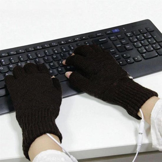 GEAR 3000® verwarmde handschoenen - zonder vingers - verwarmd - winter - handverwarmer - usb - zwart