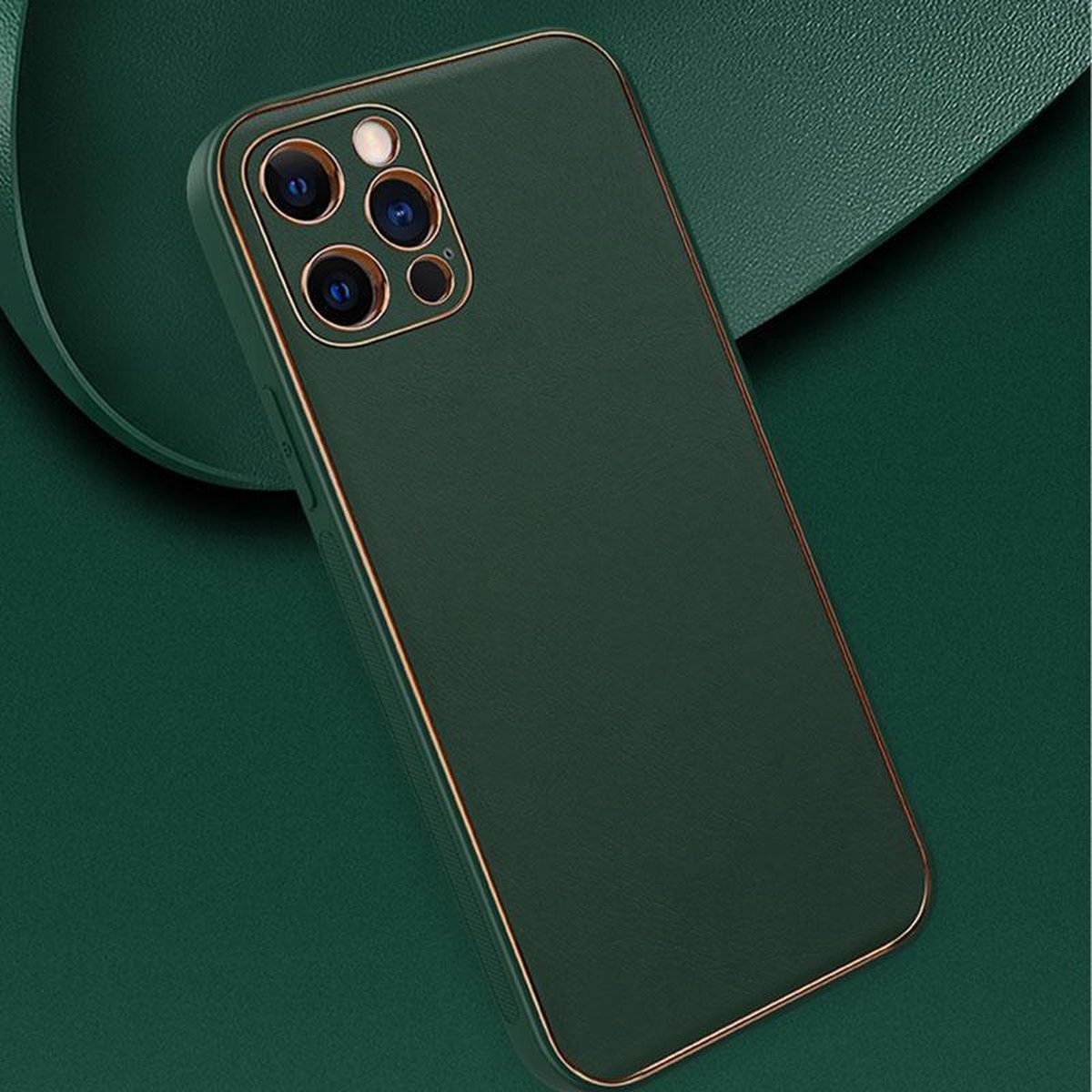 JPM Iphone 12 Pro Max Green Kunlst Leather Case