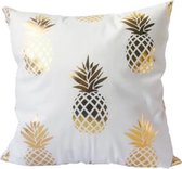 Ananas Sierkussen - Funkussen - Goud - Wit - 45x45 - Luxe