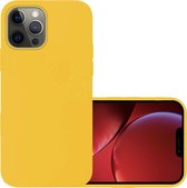 Hoes Geschikt voor iPhone 13 Pro Max Hoesje Cover Siliconen Back Case Hoes - Geel