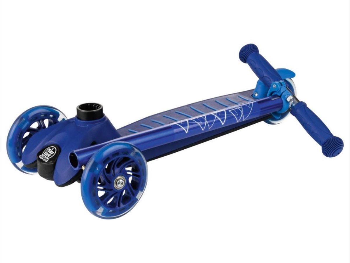 PLAYTIVE JUNIOR® Tri-step met led wielen - Blauw - Met 3 wielen voor stabiel evenwicht - Traint spelenderwijs het evenwicht en de coördinatie
