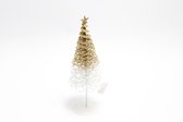 wit/goud metalen kerstboom 30 cm hoogte