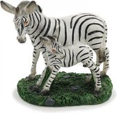 Zebra met veulen poly 8 x 5 x 7 cm - beeld van zebra
