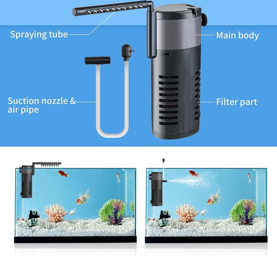 Nobleza LXS - Aquarium Filter Pomp - 200 L/H - 5W - 3 stuks | bol.com