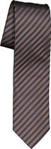 OLYMP stropdas - bruin met blauw gestreept - Maat: One size