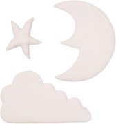 Muurdecoratie van stof maan ster wolk - rose