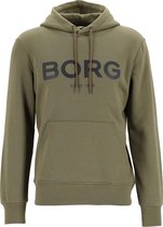 Björn Borg logo hoodie sweater - heren trui met capuchon normale dikte - olijfgroen -  Maat: XXL