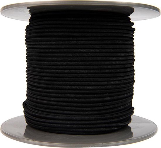 Afdekzeilwinkel Elastisch koord 4mm - zwart op rol - 25 meter van Merkloos — afbeelding 2