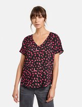 TAIFUN Dames Blouse met korte mouwen en print all-over