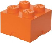 opbergsteen 4 noppen 25 x 18 cm polypropeen oranje