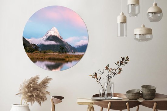 WallCircle - Wall Circle - Wall Circle Indoor - Nouvelle-Zélande - Berg - Reflet - 150x150 cm - Décoration murale - Peintures Ronds