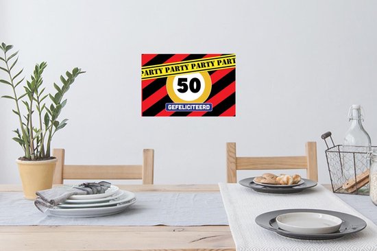 Stickers muraux - Film autocollant - Anniversaire - Décoration 50 ans - Anniversaire - 30x20 cm - Film adhésif - Stickers muraux muraux Chambre d'enfant - Papier peint autocollant - Papier peint autocollant - Film autocollant