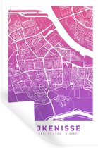 Stickers muraux - Plan de la Nederland - Spijkenisse - Pays-Bas - Violet - 60x90 cm - Feuille adhésive - Carte
