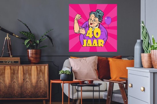 Stickers Stickers muraux - Femme - Anniversaire - 40 ans - 50x50 cm - Feuille adhésive