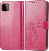 Klavertje vier rood agenda book case hoesje Telefoonhoesje geschikt voor Samsung Galaxy A22 5G
