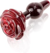 Pipedream - Buttplug Glas Elegante Roos als Basis 10 cm Verwarmbaar - Rood