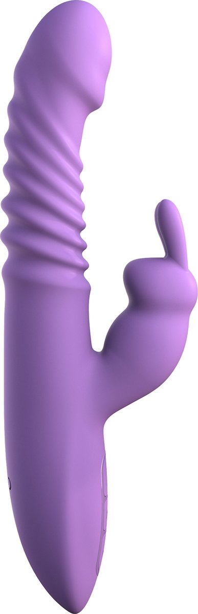 Haar Thrusting Siliconen Rabbit Vibrator Lila