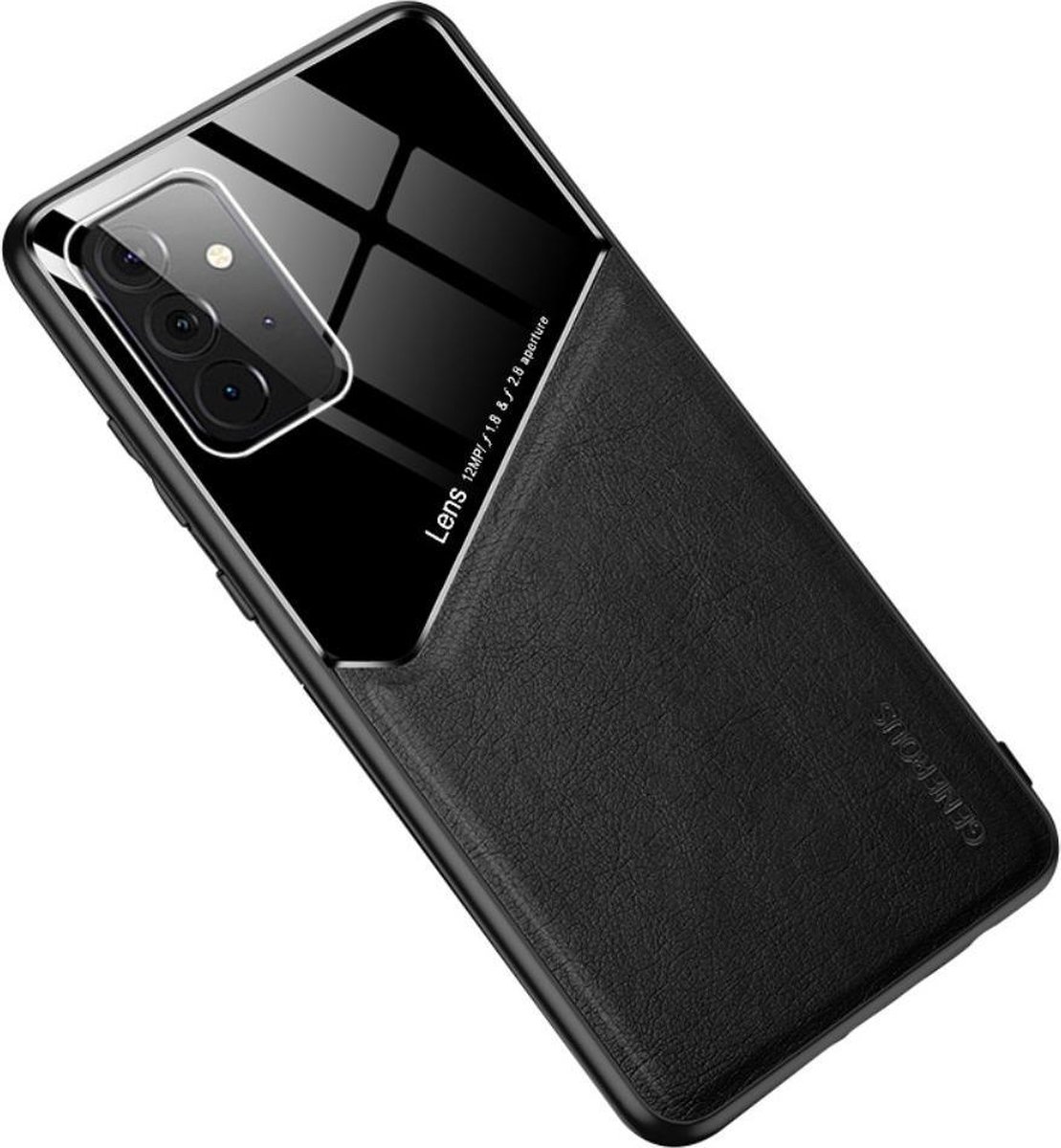 Zwarte hard cover Samsung Galaxy A72 geschikt voor magnetische autohouder
