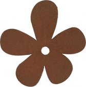 houten bloemen 5,7 x 5,1 cm bruin 10 stuks