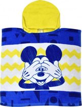 badponcho Mickey junior 50 x 100 cm katoen geel/blauw