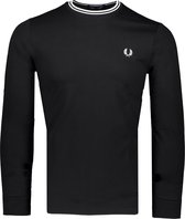 Fred Perry T-shirt Zwart Aansluitend - Maat XL - Heren - Herfst/Winter Collectie - Katoen
