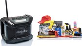 Metabo bouwradio (R 12-18, FM-DAB+ en Bluetooth) incl. gevulde Tontarelli vouwkrat met auto-accessoires