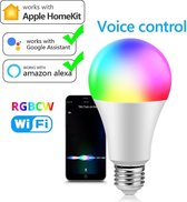 DrPhone SmartLED5 E27 Smart Lamp - Slimme Verlichting - 15W - RBG+CW - Wifi 2.4Ghz -Ondersteunt Alexa / Google Assistant - Led Lamp