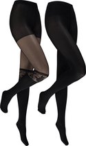 INSUA Angela Dames  Panty - 2-Pack - Zwart - Maat S