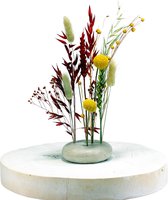 Ogarden Droogbloemen op Steen - Gedroogde Sier Bloemen - 30 CM Hoog - Rood - Geel -  DIY