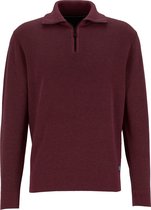CASA MODA heren trui katoenmelange - honingraat structuur schipperstrui - bordeaux rood -  Maat: L