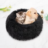 Viral Hondenmand - Superzacht en Luxe - Wasbaar - Donut - Fluffy - Hondenkussen - 40 cm - Zwart