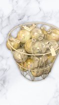 kerstbal marmer wit goud set van 4