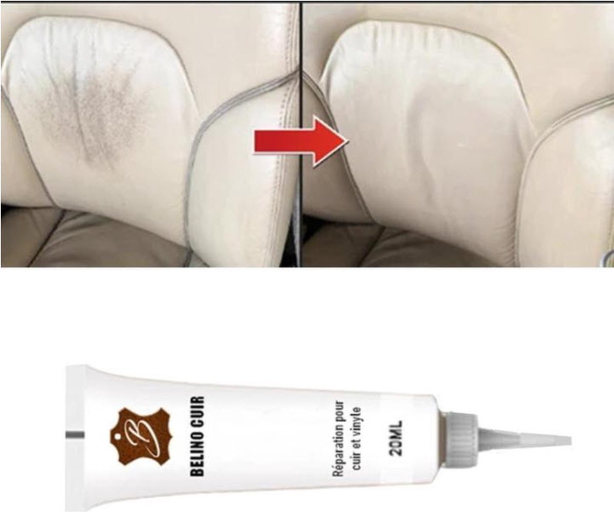 Togadget® Cuir Repair Gel 20 ml - Gel réparateur siège auto - blanc