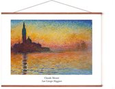 Poster In Posterhanger - San Giorgio Maggiore - 50x70 cm - Claude Monet - Kader Hout - Ophangsysteem - Kunst