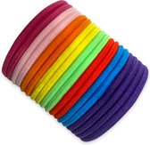 Haarelastiekjes – Ø 5 cm. / 4,5 mm. dik - 18 stuks – Rainbow