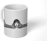 Mok - Vintage - Hoofd - Meisje - 350 ML - Beker