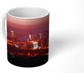 Mok - Panorama met een rode lucht boven de Chinese stad Jinan - 350 ML - Beker