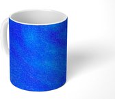 Mok - Koffiemok - Blauwe glitterstructuur in een bewegend patroon - Mokken - 350 ML - Beker - Koffiemokken - Theemok