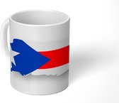 Mok - een kaart van Puerto Rico met kleuren van de vlag - 350 ML - Beker