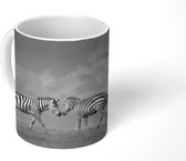 Mok - Verliefde zebra's - zwart wit - 350 ML - Beker