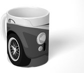 Mok - tekening van een klassieke auto in het groen - zwart wit - 350 ML - Beker