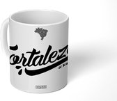 Mok - Een concept voor collage van Fortaleza Brazilië - zwart wit - 350 ML - Beker