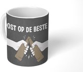 Mok - Koffiemok - Vaderdag pakket - Papa - Quote - Proost op de beste papa - Spreuken - Mokken - 350 ML - Beker - Koffiemokken - Theemok - Mok met tekst