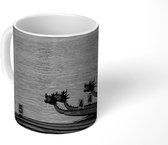 Mok - Drakenboten in Azië - zwart wit - 350 ML - Beker