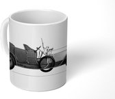 Mok - tekening Rolls-Royce Silver Ghost - zwart wit - 350 ML - Beker