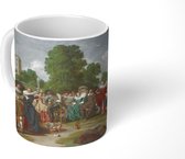 Mok - De buitenpartij - Kunstreproductie van Dirck Hals - 350 ML - Beker