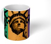 Mok - Vrijheidsbeeld in drie kleuren - 350 ML - Beker