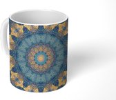 Mok - Cirkel - Blauw - Mandala - 350 ML - Beker